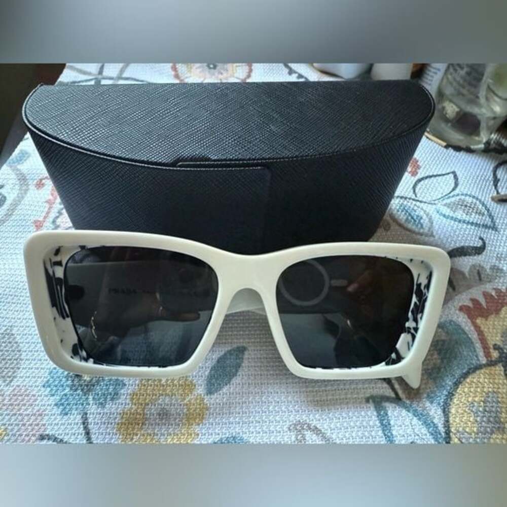 Prada White and Black Sunglasses